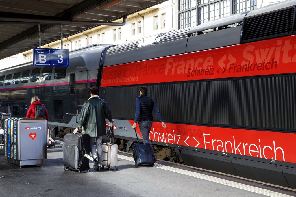 Von der Schweiz nach Frankreich: Auf den untersuchten Strecken schneidet die Bahn im ökologischen Vergleich am besten ab. (Foto: Keystone-SDA)