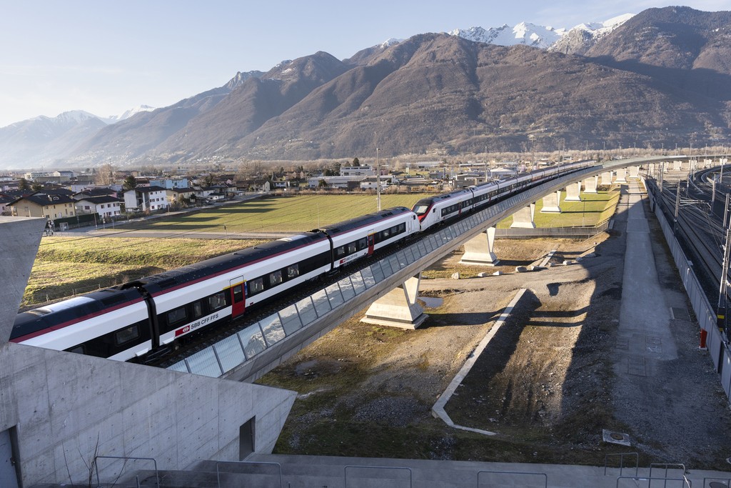 Der Ceneri-Basistunnel als Teil der neuen Bahninfrastruktur: auch er hat Verkehrsströme und Siedlungsgebiete deutlich beeinflusst. (Foto: Keystone-SDA)