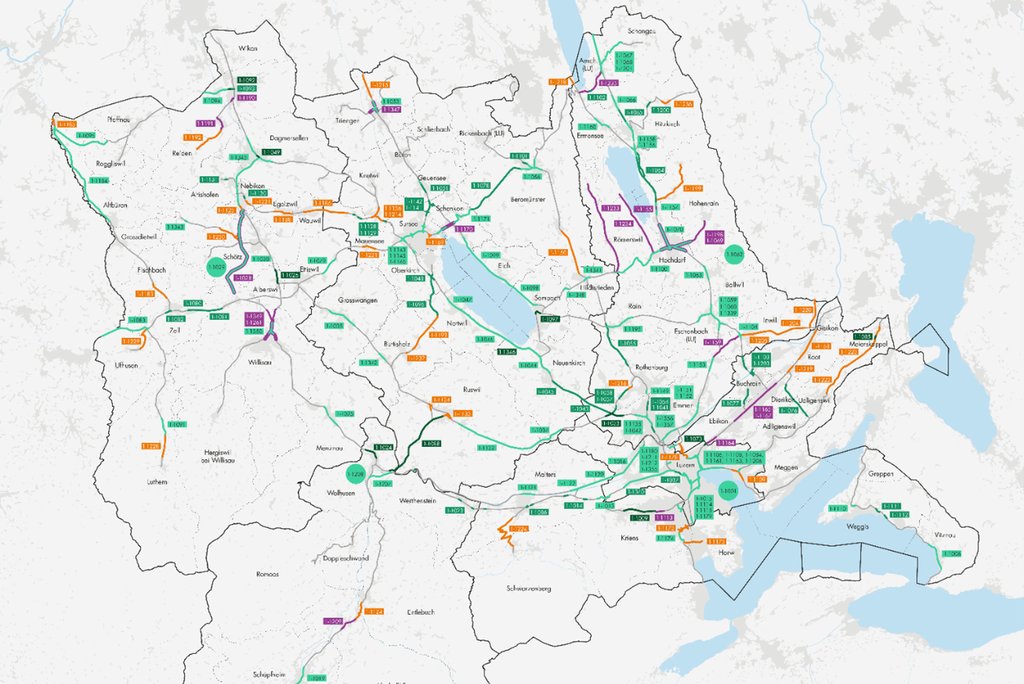 Ausschnitt – zum Vergrössern klicken: Verortung der bewerteten Massnahmen und Priorisierung nach Umsetzungsperioden (Quelle: Botschaft PGM – Vernehmlassungsversion vom November 2025; Grafik: INFRAS/EBP)