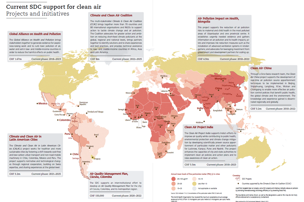 SDC project portfolio on the improvement of air quality. (Graphic design: ZOÏ).