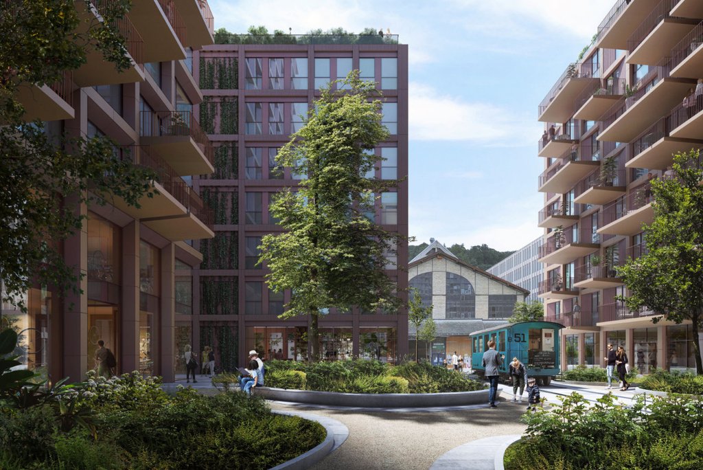 With experiences and ideas from Switzerland - as here with the example Lokstadt Winterthur - the project wants to support emission-free construction in China. (Photo: Ina Invest / Implenia)